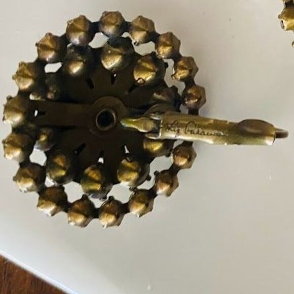 Liz Palacios Florette Leverback Earrings Made With Swarovski Crystals Brass Tone - Picture 7 of 10